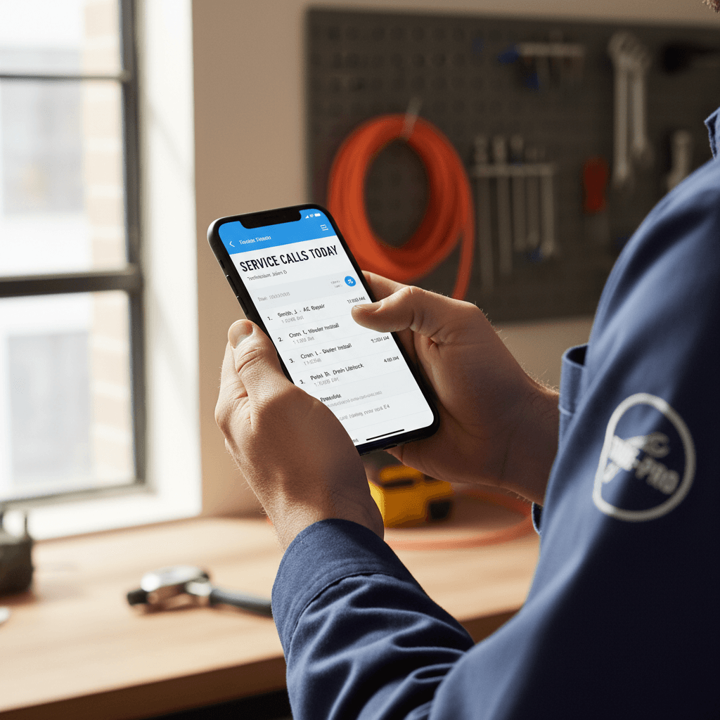Hand holding phone with WhatsApp order chat next to open hardware box